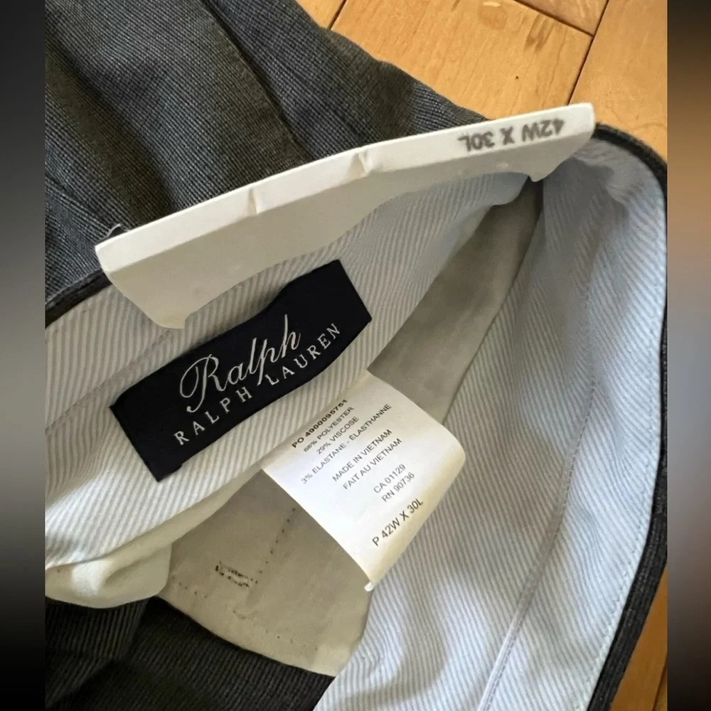 Ralph Ralph Lauren 42x30 Men’s Gray Dress Pants Pleated With Cuff NEW With Tags